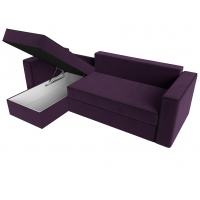 Угловой диван Принстон (велюр фиолетовый чёрный) - Изображение 1